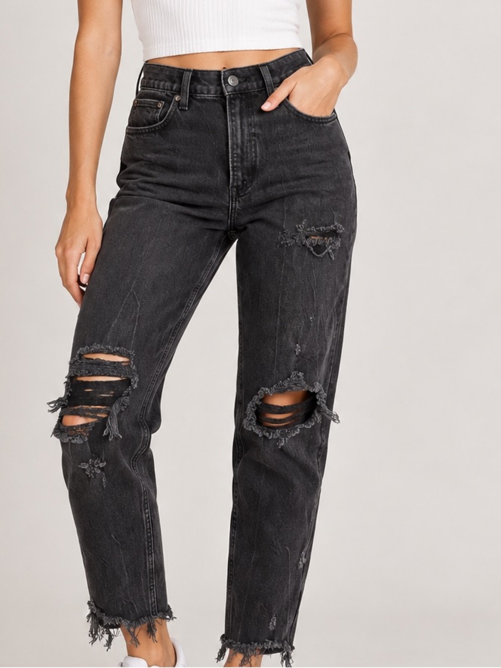Abercrombie Distressed Mom Jean 29